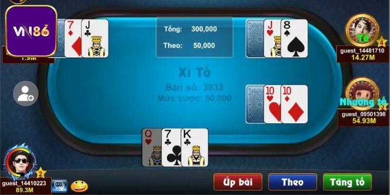 Luật chơi xì tố Vn86 dành cho người mới